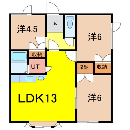 忠和５．６ハイツの物件間取画像